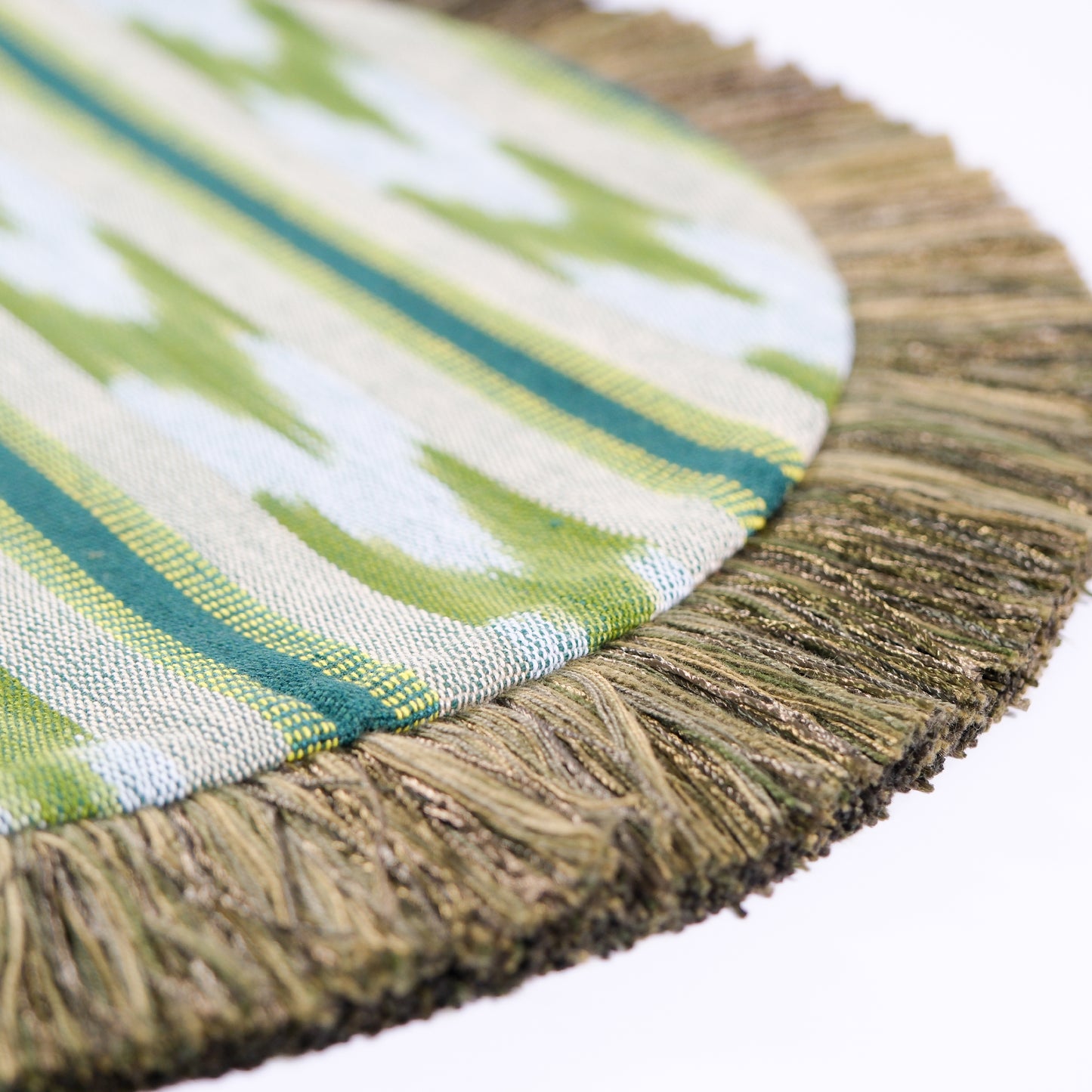Green Ikat Round Placemat