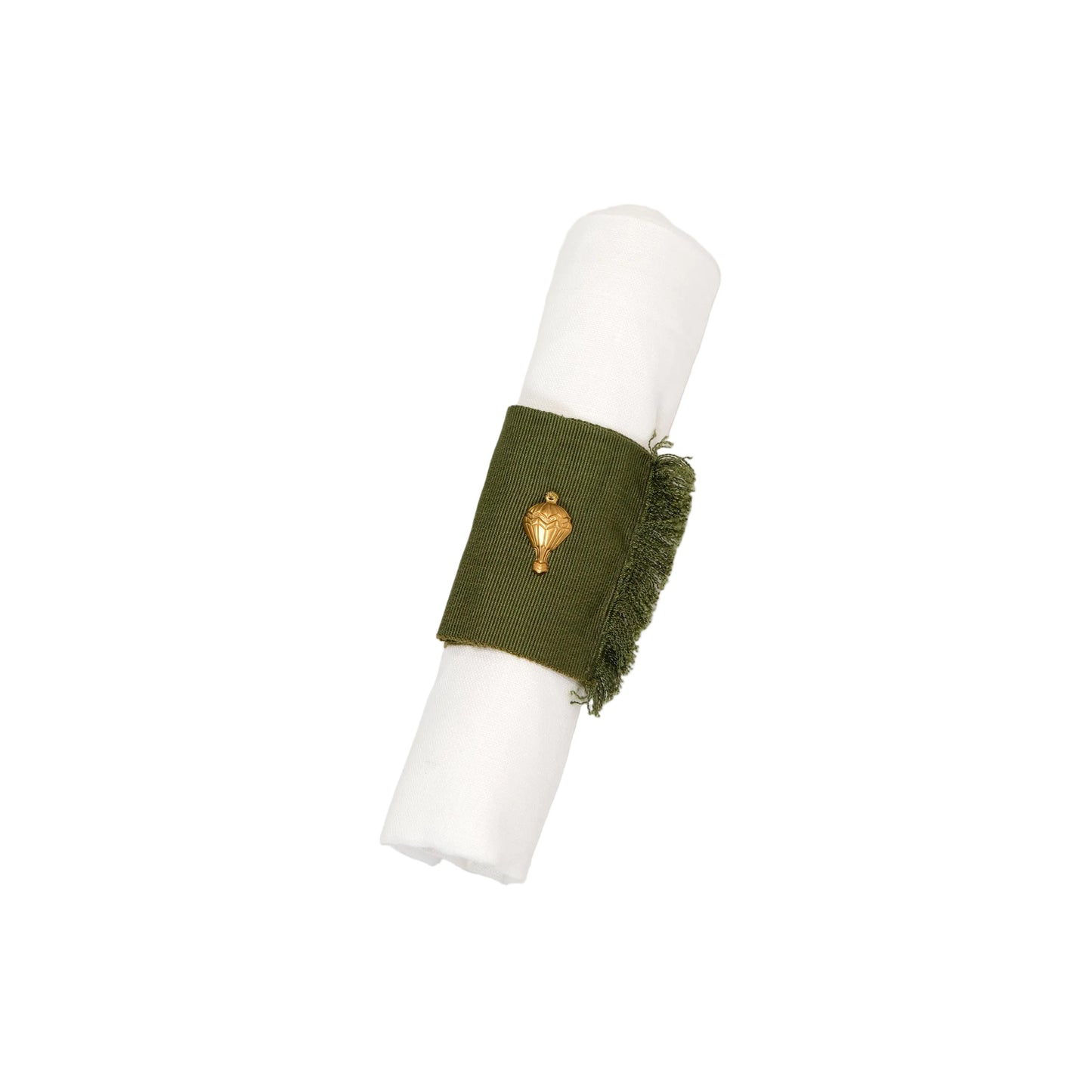 Cork Napkin Rings - Green fabric (Set of 3)