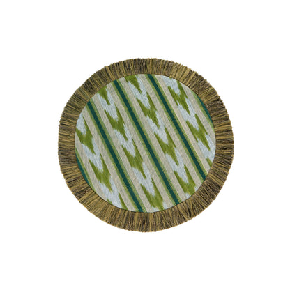 Green Ikat Round Placemat