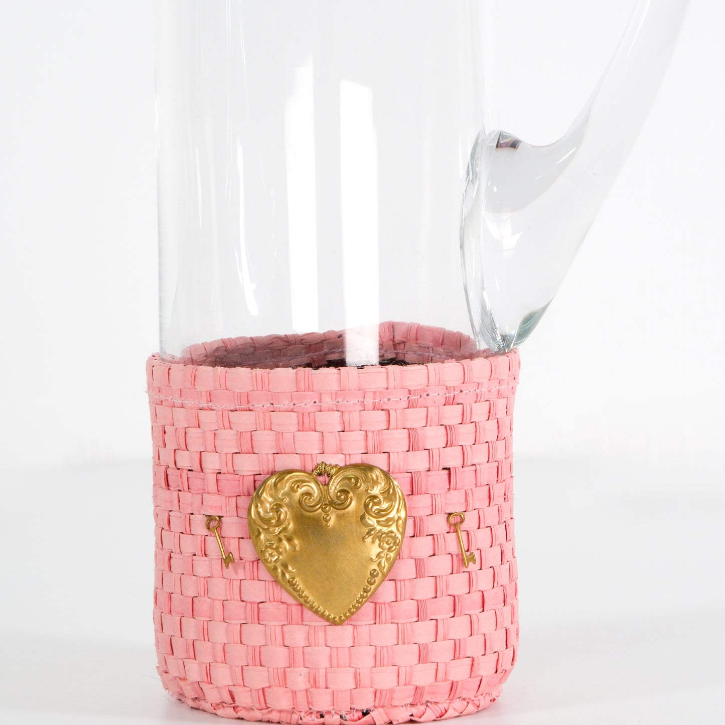 Jug - Pink raffia (Medium size)