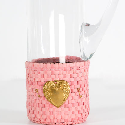 Jug - Pink raffia (Medium size)