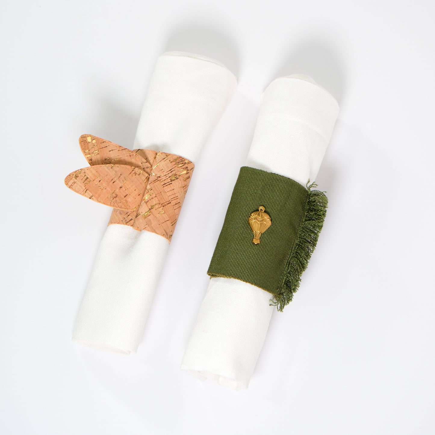 Cork Napkin Rings - Cork lining (Set of 3)