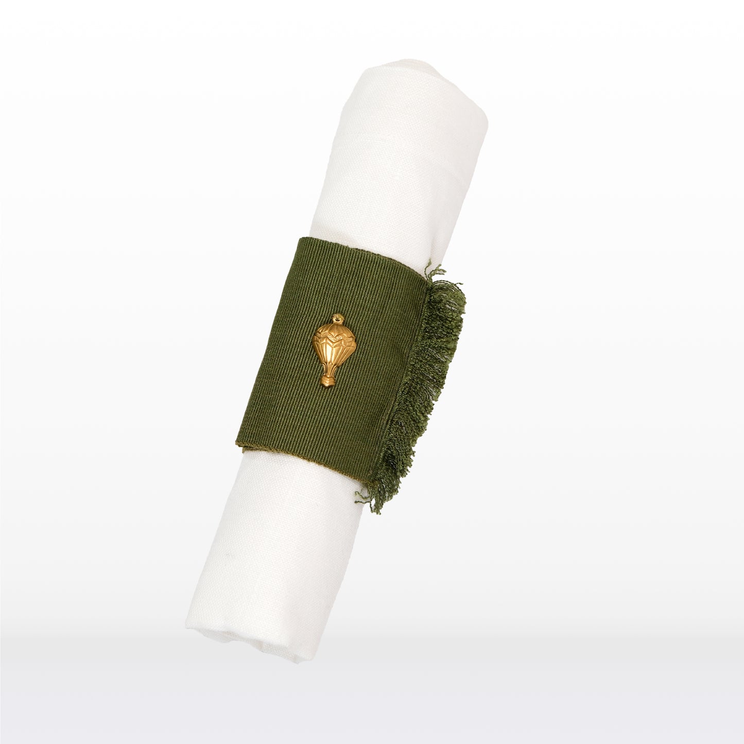 Cork Napkin Rings - Green fabric (Set of 3)