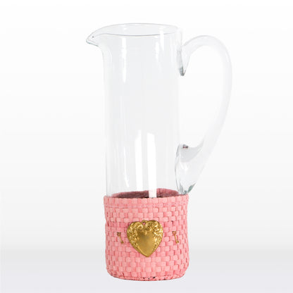 Jug - Pink raffia (Medium size)