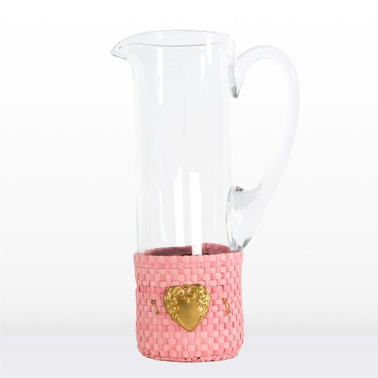 Jug - Pink raffia (Medium size)