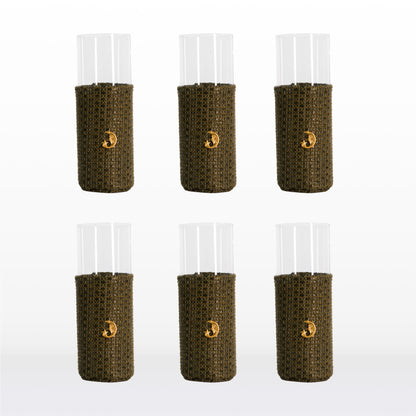 Long glasses - Green raffia (6 units)
