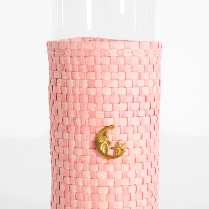 Long glasses - Pink raffia (6 units)